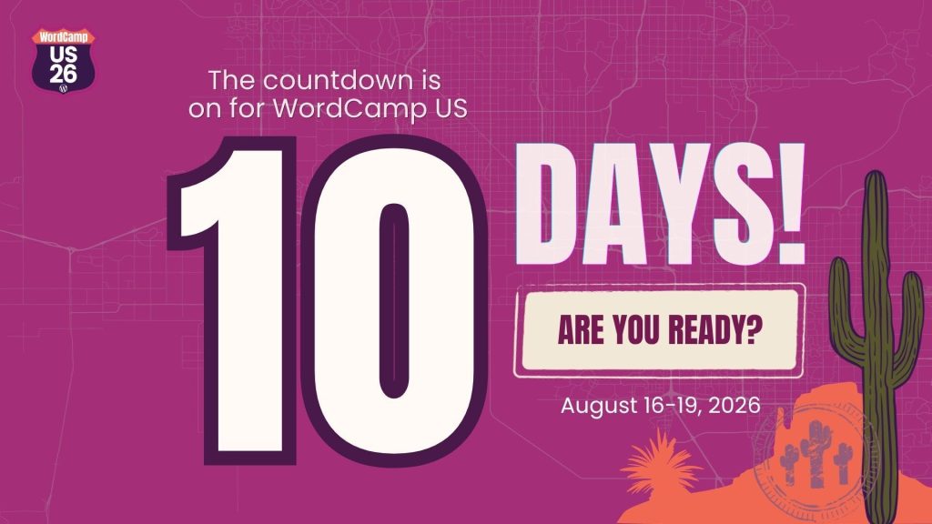 10 Days to WordCamp Us